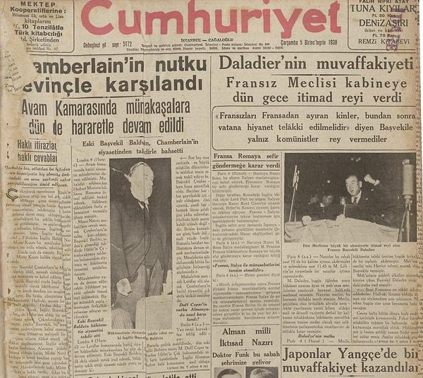 Bugünün eski gazetesi: 5 Ekim 1938