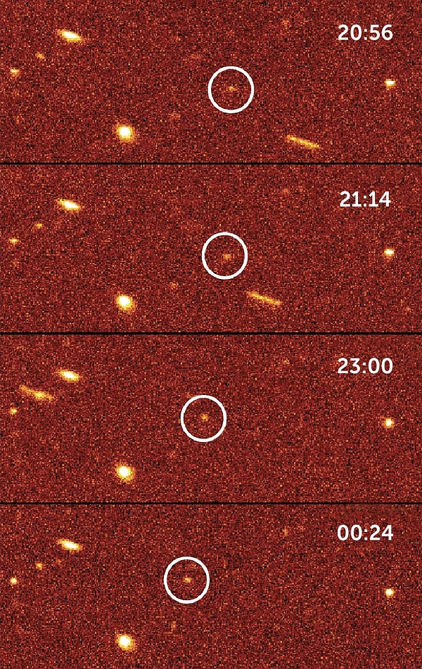 Jewitt ve Luu, Balık takımyıldızının aynı parçasının iki görüntüsünü topladılar.