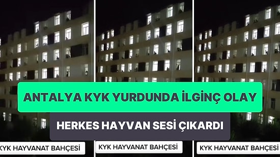 Antalya Konyaaltı KYK Yurdunda Öğrenciler Camlara Çıkarak Hayvan Sesleri Çıkarttılar