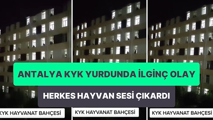 Antalya Konyaaltı KYK Yurdunda Öğrenciler Camlara Çıkarak Hayvan Sesleri Çıkarttılar