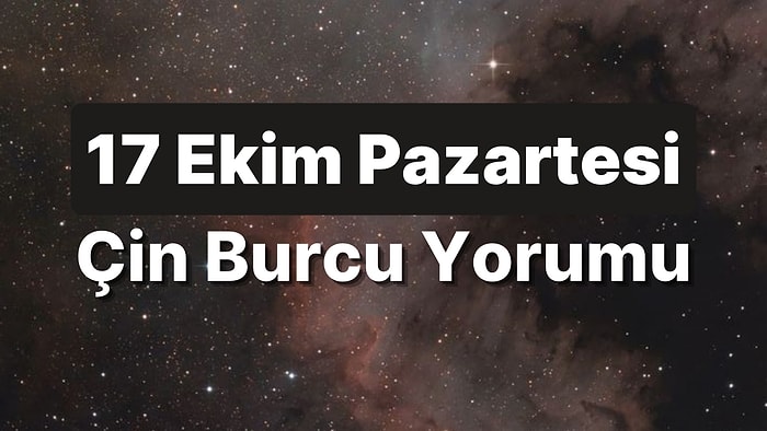 17 Ekim Pazartesi Çin Burcuna Göre Günün Nasıl Geçecek?