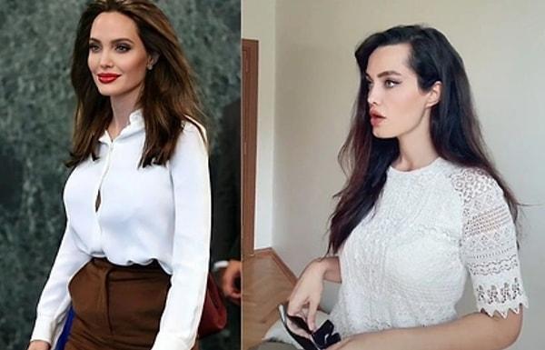 Güzel fenomen de Angelina Jolie'ye olan benzerliğinin farkında.