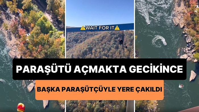 Paraşütü Açmakta Geciken Adam Başka Bir Paraşütün Üzerine Düştü: İki Paraşütçü Korkunç Bir Şekilde Çakıldı