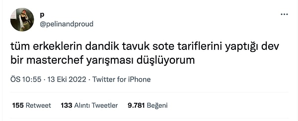 1. Tüm erkekler bu fikre tamam bence.