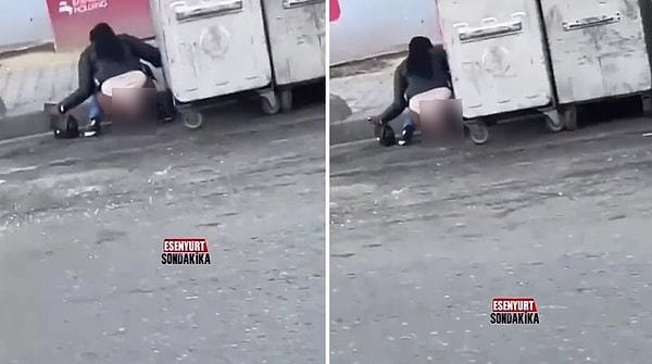 Kimseye aldırış etmeden sokağa tuvaletini yapan kadının o görüntüleri gündem oldu.