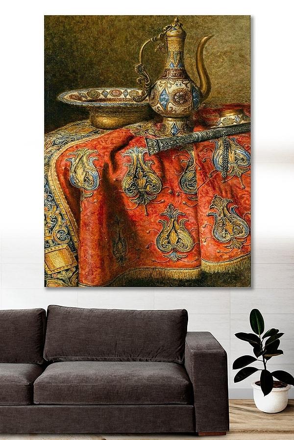 4. Osmanlı tarzı dev ibrik tablosu, dekorasyonda daha ağır objelerden hoşlananlar için gelsin.