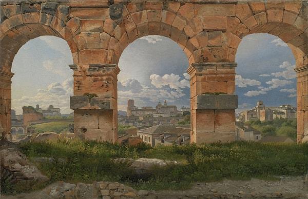 15. 1815: "A View through Three of the North-Western Arches of the Third Storey of the Coliseum ", C.W. Eckersburg