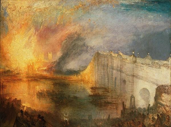 35. 1835: "The Burning of the Houses of Lords and Commons on 16th October 1834" JMW Turner