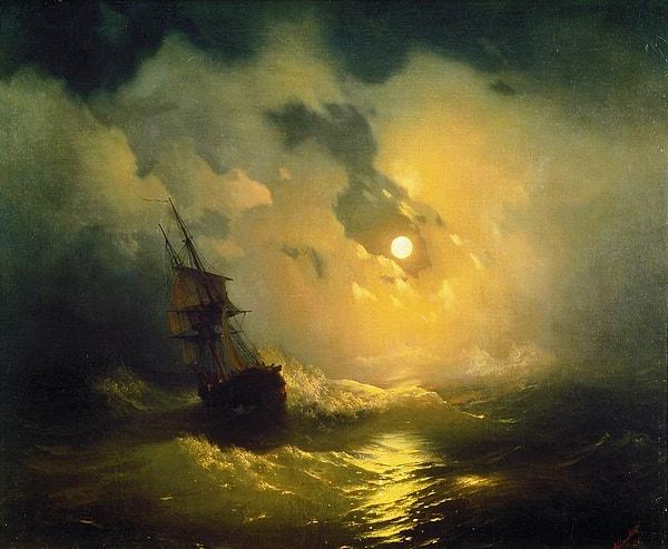49. 1849: "Stormy Sea at Night", Ivan Aivazovsky