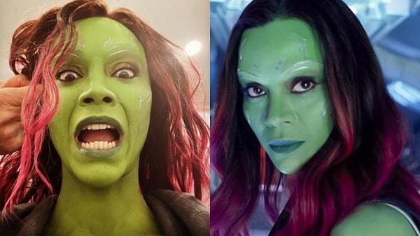 7. Zoe Saldaña, Guardians of the Galaxy Vol. III filminde Gamora rolü için hazırlanırken: