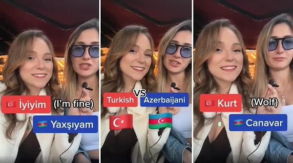 Türkçe'de bulunan 'Kayboldum' kelimesinin Azerbaycan Türkçesindeki karşılığı 'Azmışam' olması ise sosyal medyada gündem oldu.