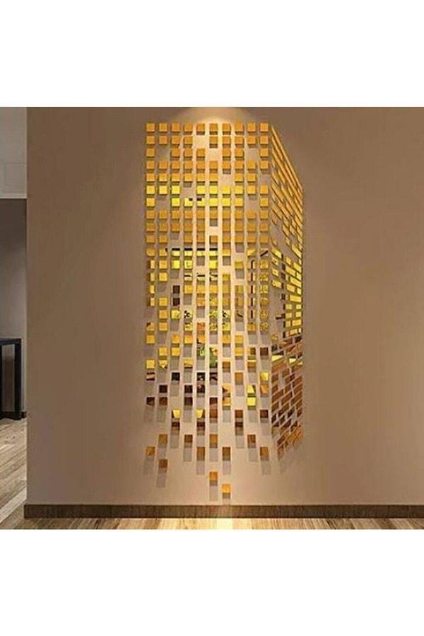 3. Dekoratif Gold Pleksi Mozaik Ayna