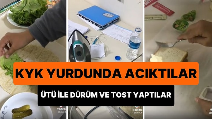 KYK Yurdunda Ütüyle Dürüm ve Tost Yapan Gençlerin Viral Olan Görüntüleri