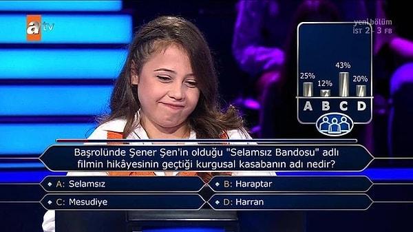 10. ATV'de yayın hayatına devam eden Kim Milyoner Olmak İster yarışmasında sorulan Şener Şen sorusu sosyal medyanın gündemine oturdu. Soruda seyirci joker hakkını kullanan yarışmacı seyircilerin azizliğine uğradı.