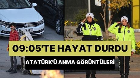 Saat 9'u 5 Geçe Türkiye'de Hayat Durdu: Tüm Türkiye'den Atatürk'ü Anma Görüntüleri