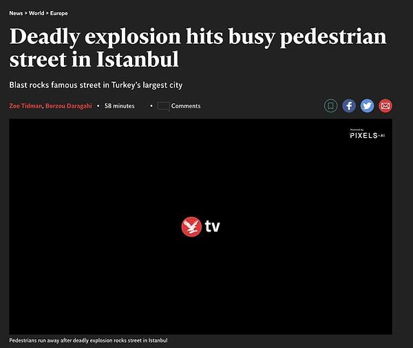 7. Independent: "İstanbul'da trafiğe kapalı caddede ölümcül patlama"