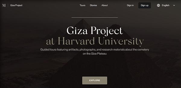 Harvard Üniversitesi tarafından hazırlanan "Giza Project" çalışması Mısır piramitlerini 3 boyutlu şekilde 360 derece gezinebilmeyi sağlıyor.
