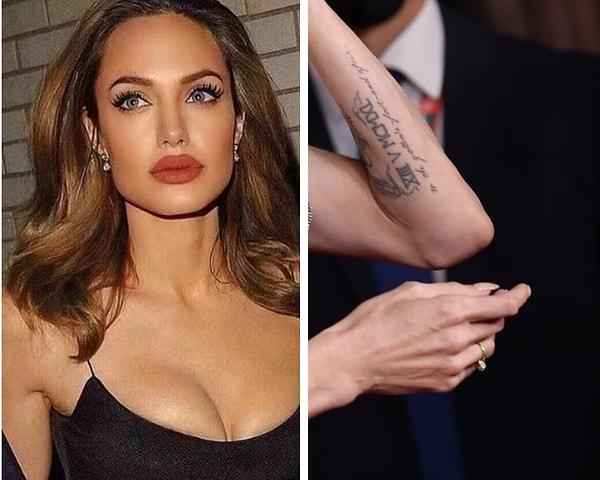 14. Angelina Jolie'nin romen tarihli dövmesi
