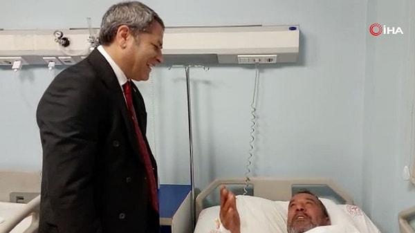 Yaralı vatandaşın sözleri AK Parti Gaziantep Milletvekili Ali Şahin'i de güldürdü.