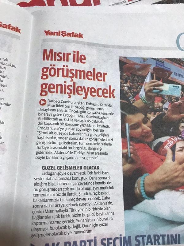 Yeni Şafak, Cumhurbaşkanı Tayyip Erdoğan hakkındaki bir haberde “Darbeci Cumhurbaşkanı Erdoğan” diye yazmıştı.