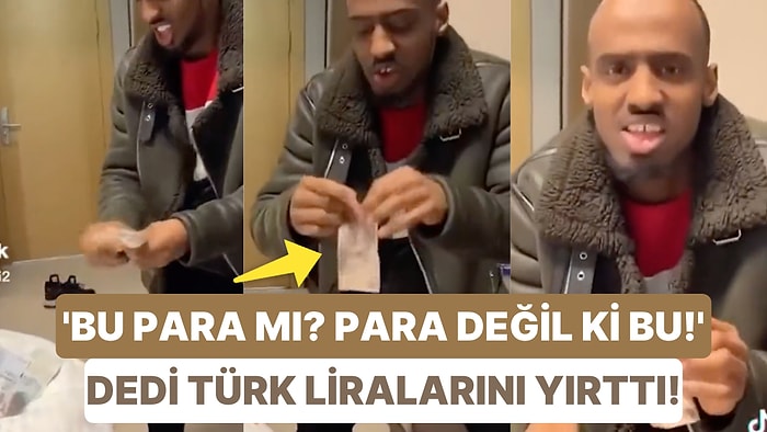 'Bu da Para mı?' Diyerek Dalga Geçtiği 5 TL'lik Banknotları Yırtan Yabancı Uyruklu Şahıs Tepki Çekti