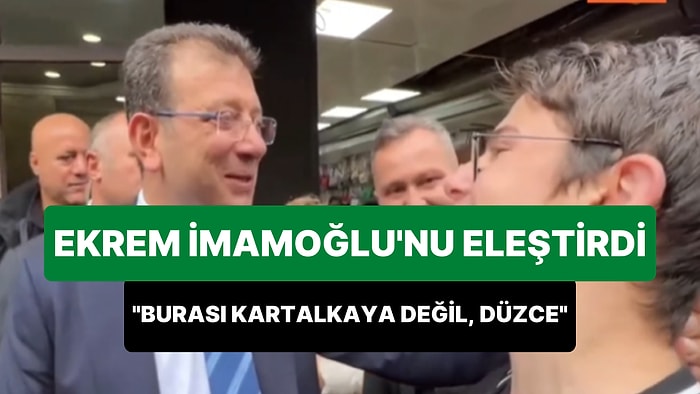 'Galiba Yanlış Geldiniz Burası Kartalkaya Değil, Düzce' Diyerek Ekrem İmamoğlu'nu Eleştiren Genç