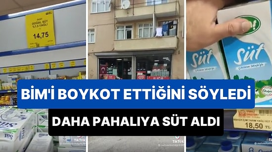 BİM'i Boykot Ettiğini Söyleyen Vatandaş, 7.50 TL Daha Fazla Ödeyerek Başka Marketten Süt Aldı
