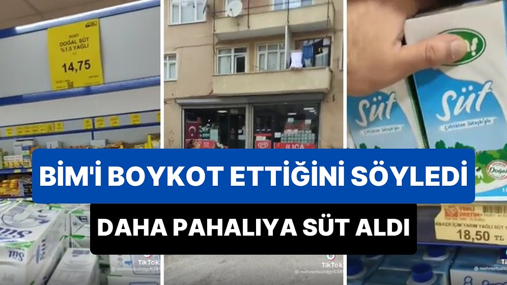 BİM'i Boykot Ettiğini Söyleyen Vatandaş, 7.50 TL Daha Fazla Ödeyerek Başka Marketten Süt Aldı