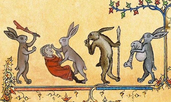 Tavşanların avcıdan intikam aldığı bu çizim sizce de eğlenceli ve tuhaf değil mi? 😅