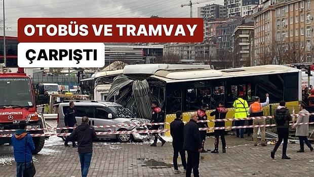 İstanbul Alibeyköy'de Tramvay ile Otobüs Çarpıştı: 4'ü Ağır, 19 Yaralı