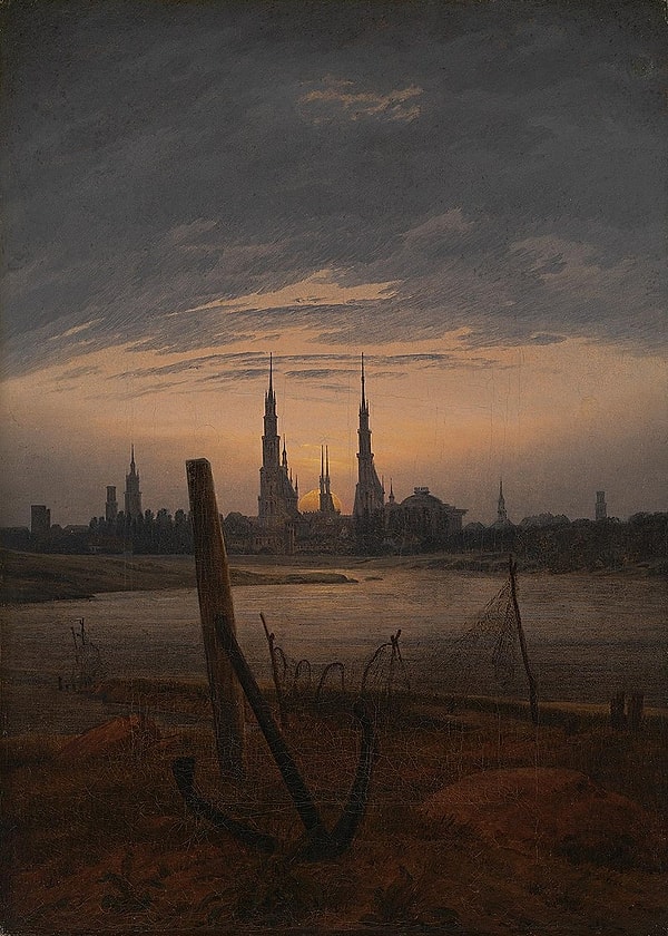 13. "Ay'ın Doğuşunda Şehir" Caspar David Friedrich (1817)