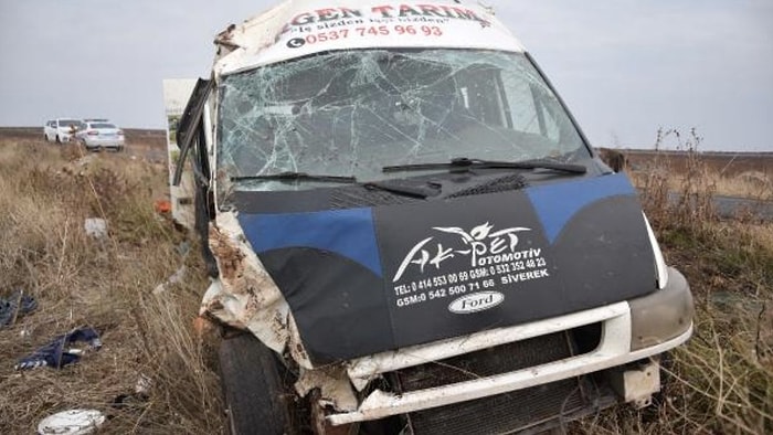 İşçileri Taşıyan Minibüs Devrildi: 23 Yaralı