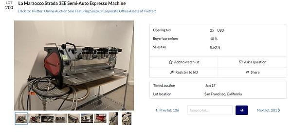 Gerçek değeri 28 bin dolar olan La Marzocco Strada 3EE markalı espresso makinesi