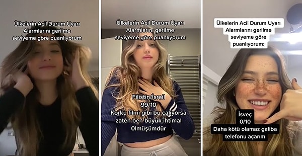 Kanada'dan Suudi Arabistan'a birçok ülkenin alarmlarını puanlayan genç o anlarını ise 3 part halinde TikTok'a yükledi.