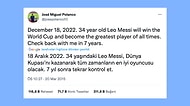 Messi 18 Aralık 2022'de Dünyanın En İyisi Olacak! Arjantinli Kahinin 7 Yıl Önce Attığı Tweet Gerçek Oldu