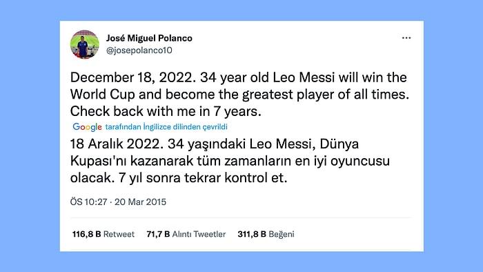 Messi 18 Aralık 2022'de Dünyanın En İyisi Olacak! Arjantinli Kahinin 7 Yıl Önce Attığı Tweet Gerçek Oldu