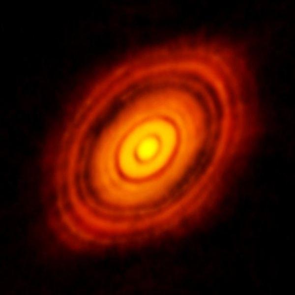 Daha sonra yıldız dönmeye başlar ve yıldızı çevreleyen gaz ve toz, protogezegen diski adı verilen dönen bir disk oluşturur.