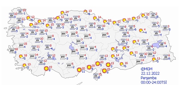 Bugün (22 Aralık Perşembe) Hava Nasıl Olacak?