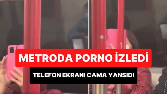 Metroda Porno İzleyen Kadın, Telefon Ekranının Cama Yansıdığını Fark Etmedi!