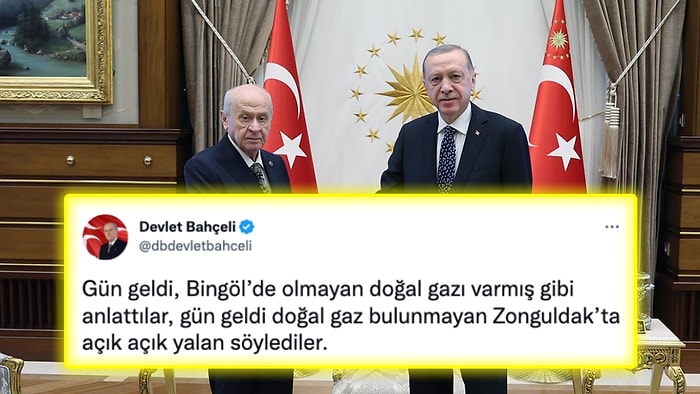 Doğal Gaz Keşfine İnanmayanların Soğuktan Titremesini İsteyen Devlet Bahçeli'ye Eski Tweeti Hatırlatıldı