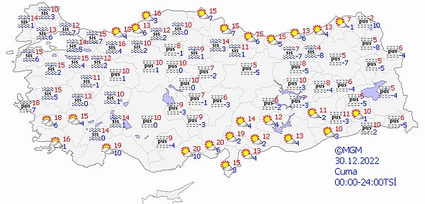 Bugün (30 Aralık) Hava Nasıl Olacak?