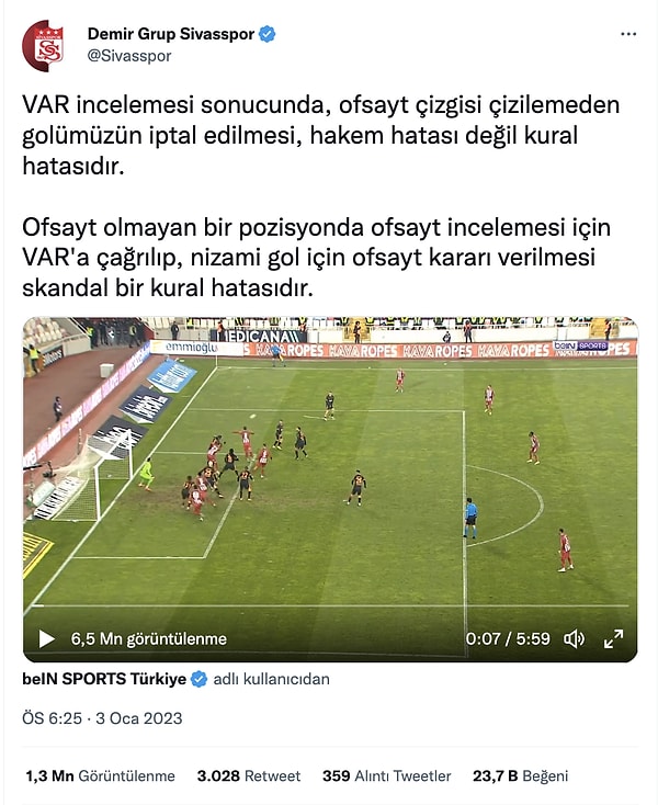 Kulübün sosyal medya hesabında yer alan açıklamada,