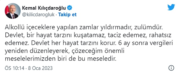 Kılıçdaroğlu, Twitter'dan konuya ilişkin yaptığı paylaşımda şu ifadeleri kullandı: