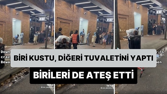 Silah Sesleri Arasında Tuvaletini Yapan Kadın ve Kusan Erkeğin Bi' Acayip Görüntüleri
