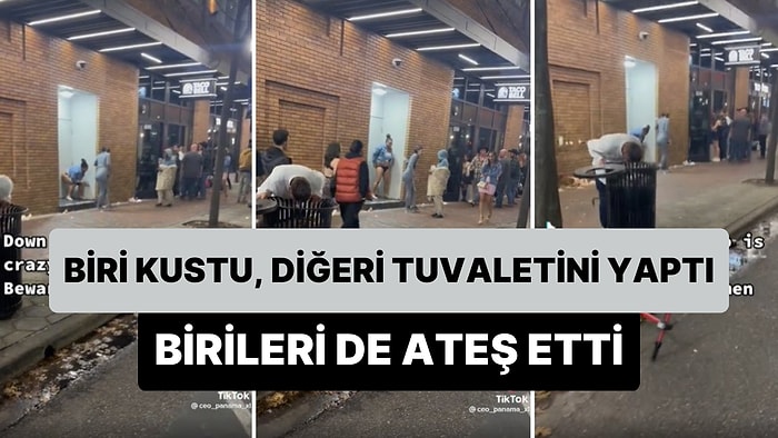 Silah Sesleri Arasında Tuvaletini Yapan Kadın ve Kusan Erkeğin Bi' Acayip Görüntüleri