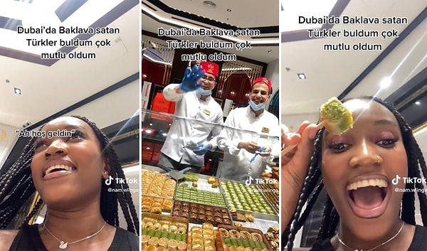 TikTok'ta yaptığı paylaşım viral olurken, o anlarda Namwiinga'ya ikram olarak da baklava hediye edildi.