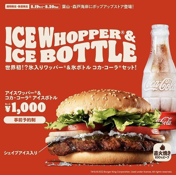 10. 2022'de Burger King'in Japonya'da piyasaya sürdüğü buz tabakası içeren "Ice Whopper"👇