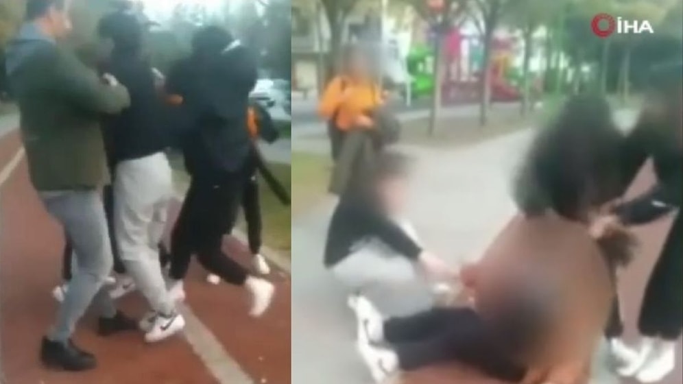 Ortaokul Öğrencisi 5 Kız, Tek Başına Olan Bir Kızı Tekme Tokat Dövdü