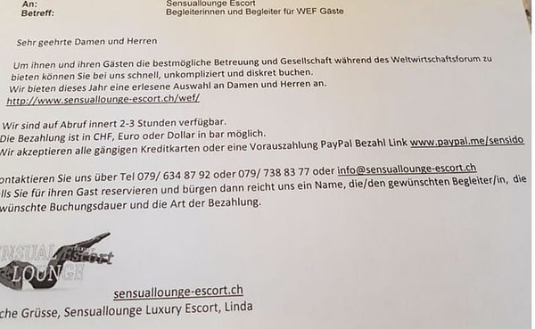 Tüm gece için 2.550 frank yaklaşık 2.350 Euro gibi ücretler telaffuz ediliyor.