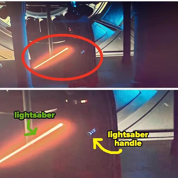 10. Star Wars: Bölüm VI filminde, Vader'ın ışın kılıcı yanlış yerden çıkıyor.
